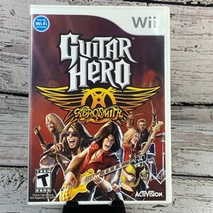 Guitar Hero Aerosmith‎ Wii Game Complete w/ Manual & Stickers Activision Tested
